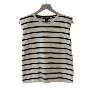 Sanctuary Sleeveless Black and Cream Striped Muscle Tee Size XS